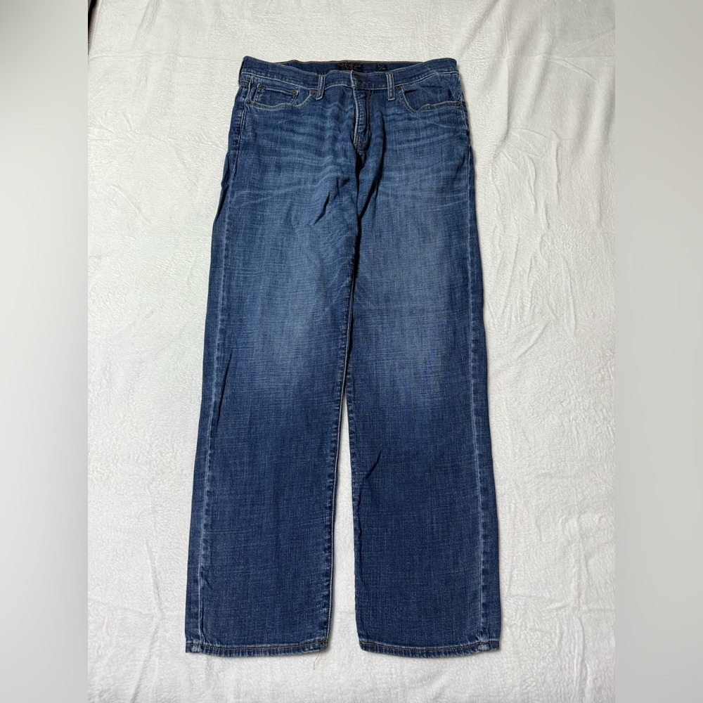 Lucky Brand 221 Straight Mens‎ 34x31 Denim Blue Medium Wash Mid Rise Jeans